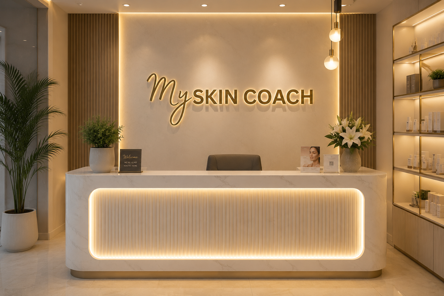 Interior of My Skin Coach clinic reception